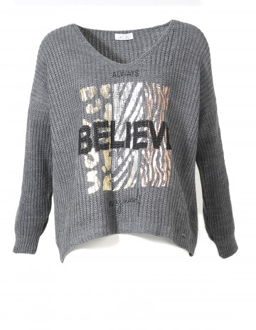 SWEATER CRIV - Feather grey